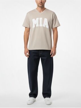 KITH MIA Miami Jackson Jersey in beige size L